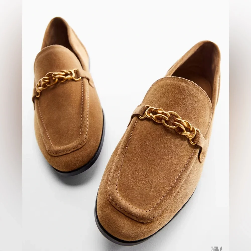 Mango Leather loafers with chain NiB - Picture 3 of 5